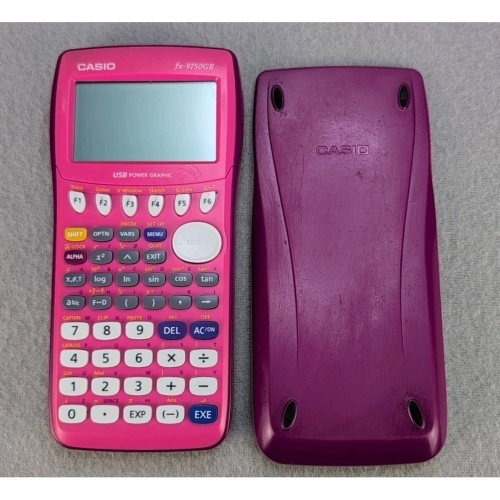 Casio FX-9750GII Graphing Calculator Pink USB Power Tested Works